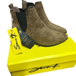 Seven7 Suede Ankle Boots - Tan